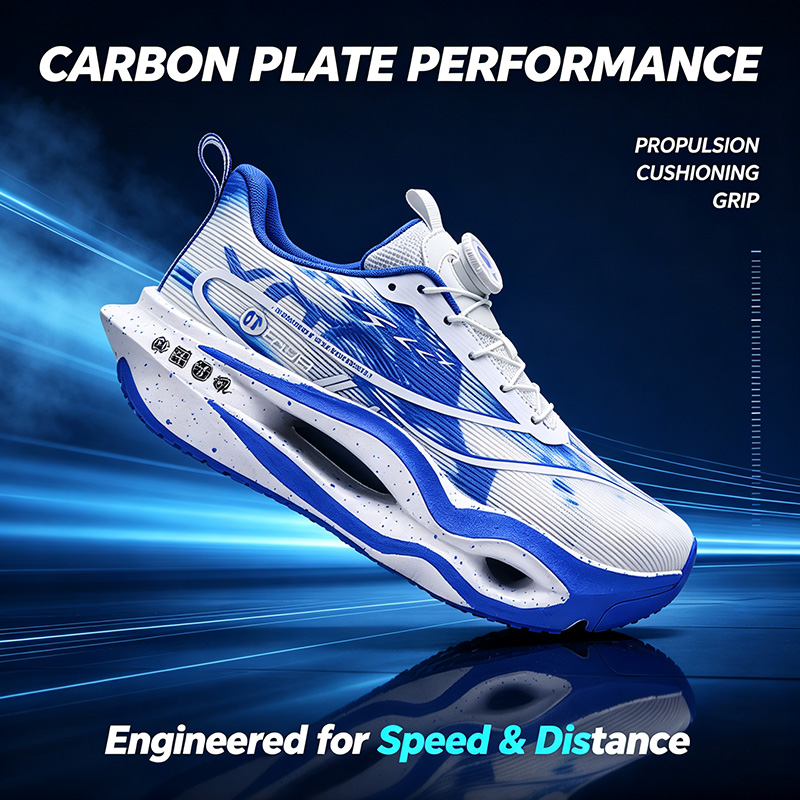 Breathable Mesh Athletic Shoes - Men Carbon Plate Running Shoes Professional
