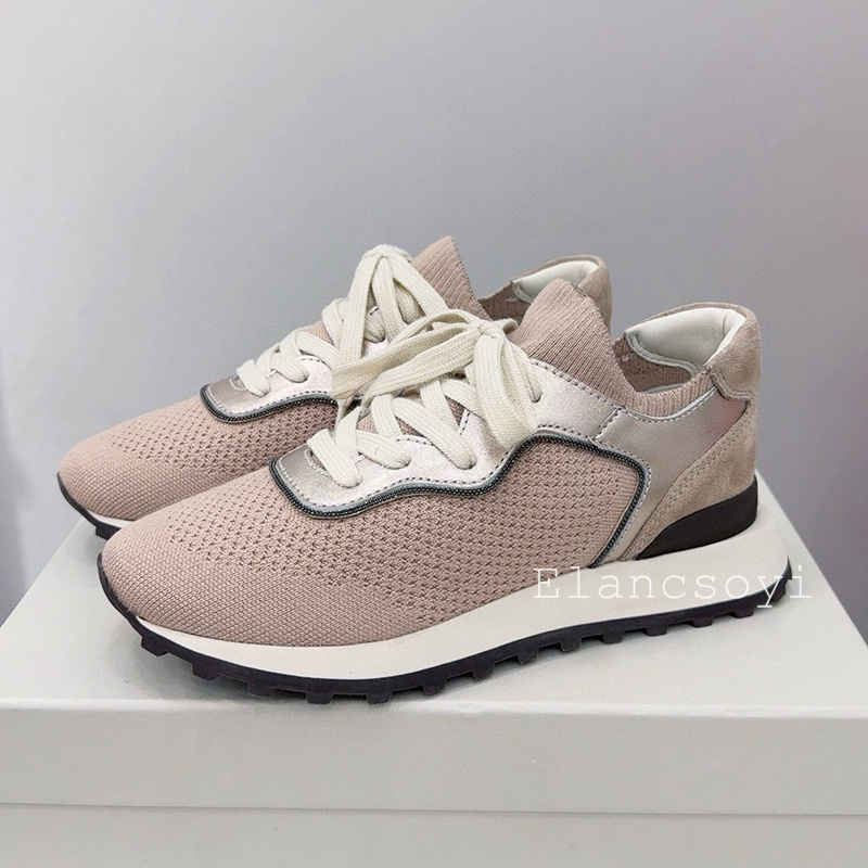 Flat Shoes Women String Bead K - đánh giá và giá Knit Fabric Lace Up Sneakers