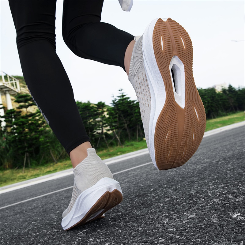 Unisex Slip on Sock Running Sh - đánh giá và giá Knit Fabric Lace Up Sneakers